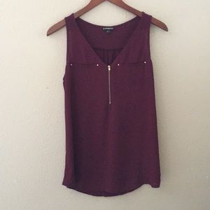 Express Maroon Sleeveless Blouse